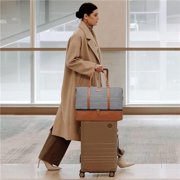 Weekender Bags for Women Canvas Travel Duffel Bags with Shoe Compartment - Picture 6 of 6